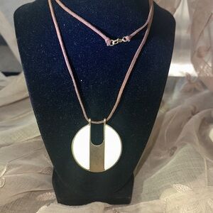 Vintage Gold and White Pendant Necklace